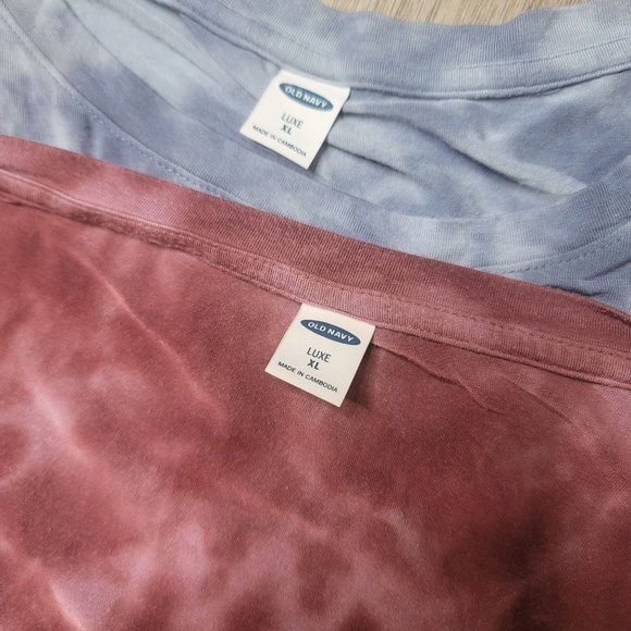 Old Navy Luxe 1X bleach dye, tie dye tee shirts with flaws bundle - Picture 6 of 7